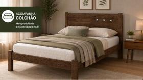 CAMA CASAL COM COLCHÃO D33 138x188x12 FRAMAR PAOLA MALBEC
