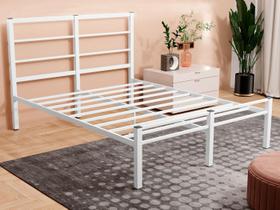 Cama casal cristal ferro/aço com 3 barras p/ate 250 kg -super reforçada - hotel -pousada - branca Cama casal cristal ferro/aço com 3 barras p/ate 250 kg -super reforçada - hotel -pousada - branca