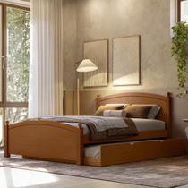 Cama Casal De Madeira Com Cama Auxiliar Casal Woodstore