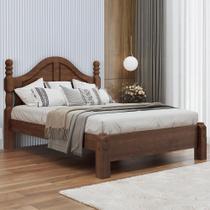 Cama Casal De Madeira Maciça Clássica Para Colchão 138x188 Zahav F06 Café - Lyam Decor Cama Casal De Madeira Maciça Clássica Para Colchão 138x188 Zahav F06 Café - Lyam Decor
