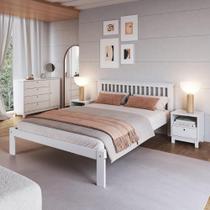 Cama Casal De Madeira Maciça Colchão 138x188cm Multimóveis