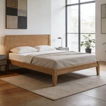 Cama Casal De Madeira Maciça Para Colchão 138x188 Mazzaro F06 Freijó - Lyam Decor
