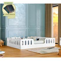 Cama Casal Design Montessoriana Hello Branco Incluso Lousa Mágica - BABY MOBILIA