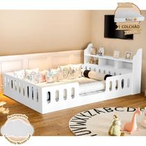Cama Casal Design Montessoriana Helo com Nicho +kit D28 Branca Divaloto + Luminária Cama Casal Design Montessoriana Helo com Nicho +kit D28 Branca Divaloto + Luminária