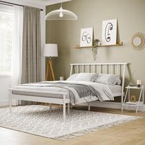 Cama Casal em Aço Begônia CabeCasa MadeiraOriginals Branco Cama Casal em Aço Begônia CabeCasa MadeiraOriginals Branco