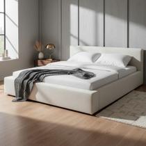 Cama Casal Em Linho Design Sofisticado e Estrutura Reforçada