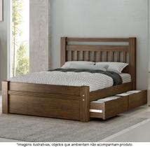Cama Casal em Madeira Maciça 2 Gavetas 1,40 Orleans Castanho - Straub Web