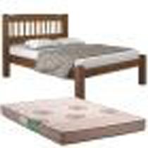 Cama Casal em Madeira Maciça com colchão D33 Espuma Cama Casal em Madeira Maciça com colchão D33 Espuma
