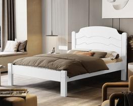 Cama Casal em Madeira MDF Iris Tradicional Reforçada moderna para quarto Estilo Classico Com Pés Top De Linha