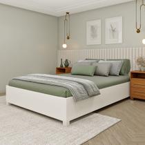 Cama Casal em MDP 193cm x 144cm Mônaco Branco Cama Casal em MDP 193cm x 144cm Mônaco Branco
