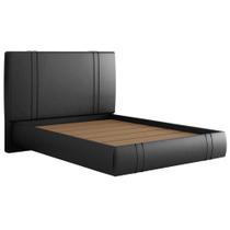 Cama Casal Flutuante Com Cabeceira 140cm Astra W01 Facto Preto Lyam Decor Cama Casal Flutuante Com Cabeceira 140cm Astra W01 Facto Preto Lyam Decor