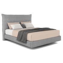 Cama Casal Flutuante Com Cabeceira 140cm Lyra S05 Linho Cinza - Mpozenato