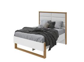 Cama Casal Freetown Lopas com Led Amendoa Clean/Branco Cama Casal Freetown Lopas com Led Amendoa Clean/Branco