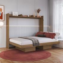 Cama Casal Hanover Articulável Horizontal 2 Prateleiras Mel - Art In Móveis Cama Casal Hanover Articulável Horizontal 2 Prateleiras Mel - Art In Móveis