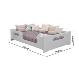 Cama casal infantil montessori encanto para quarto de criança menina menino com proteção lateral cor branca Cama casal infantil montessori encanto para quarto de criança menina menino com proteção lateral cor branca