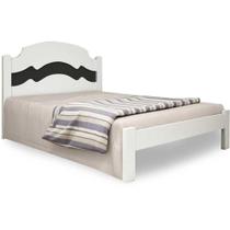 Cama Casal Iris - Cambel Branco/preto/branco