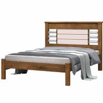 Cama Casal J&A Móveis Raissa 100% MDF para colchão de 138 cm de largura Jequitibá Off White