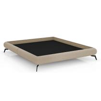 Cama Casal Japonesa 156cm Pés Alumínio Haru Bouclé Suave Off White - Sallar Home Cama Casal Japonesa 156cm Pés Alumínio Haru Bouclé Suave Off White - Sallar Home