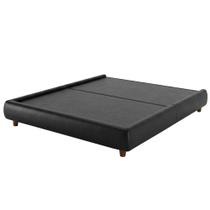 Cama Casal Japonesa Pés Madeira 154cm Firenze Corano Preto - Nexta Casa Cama Casal Japonesa Pés Madeira 154cm Firenze Corano Preto - Nexta Casa