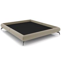 Cama Casal King Pés De Ferro Estilo Industrial 210cm Otto P05 Veludo Bege Cama Casal King Pés De Ferro Estilo Industrial 210cm Otto P05 Veludo Bege