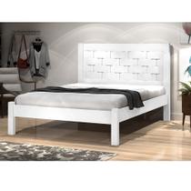 Cama Casal Laila 100% MDF Branco JA Móveis Quarto