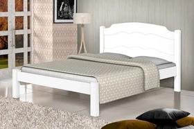 Cama Casal Lais 100% Mdf e Estrado 100% Madeira Basoto - Branco - Carmolar