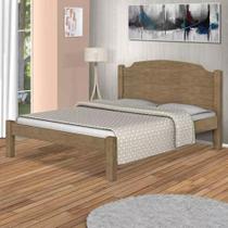 Cama Casal Lais 100% Mdf e Estrado 100% Madeira Basoto - Freijo