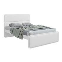 Cama Casal Loop Revestimento Sintético Branca