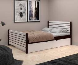 Cama Casal Madeira Maciça e Mdf American Totalità Com Cama Auxiliar