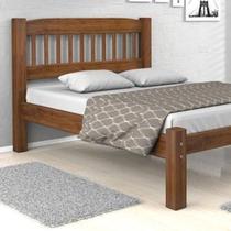 Cama Casal Madeira Maciça Itália - Castanho