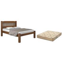 Cama Casal Madeira Maciça Resistente Colchão D33 138x188x17 Cama Casal Madeira Maciça Resistente Colchão D33 138x188x17