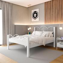 Cama Casal MDF Oasis Preto/Nature 151x202cm Estilo Retrô
