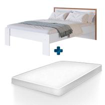 Cama Casal Moderna Com Colchão Branco Lomita Shop JM