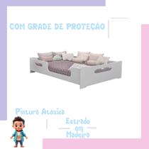 Cama Casal Montessori Branca Cor Branca Para Casal Criança Proteção