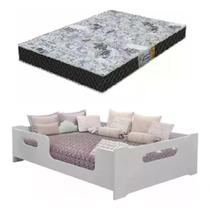 Cama Casal Montessoriana Infantil 100% Mdf + Colchão Gazim D23 De - Branca Cama Casal Montessoriana Infantil 100% Mdf + Colchão Gazim D23 De - Branca