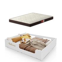 Cama Casal Montessoriana Infantil Princesa Moderna Manina/Manino MDF c/ Colchão Pelmex - Branco Cama Casal Montessoriana Infantil Princesa Moderna Manina/Manino MDF c/ Colchão Pelmex - Branco