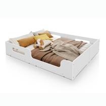 Cama Casal Montessoriana Rainha Branco Infantil