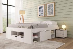 Cama Casal Multifuncional Madeira Maciça 6 Gavetas Charme