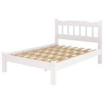 Cama Casal Perola de Madeira Maciça Cor Branco - Conforto e Qualidade para Seu Descanso Cama Casal Perola de Madeira Maciça Cor Branco - Conforto e Qualidade para Seu Descanso