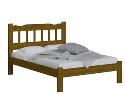 Cama Casal Perola de Madeira Maciça Cor Imbuia - Mais Conforto e Estilo para o Seu Lar