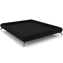 Cama Casal Queen Base Box Pés de Ferro Estilo Industrial 176cm Otto P05 Veludo Preto- Lyam Decor Cama Casal Queen Base Box Pés de Ferro Estilo Industrial 176cm Otto P05 Veludo Preto- Lyam Decor