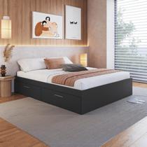 Cama Casal Queen Baú com 4 Portas Basculantes 160 Tókio