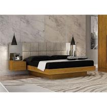 Cama Casal/Queen Cabeceira com 2 Mesas de Apoio e Espelho Braga Freijó