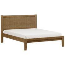Cama Casal Queen Colchão 160cm Pé Madeira Maciça Solvi Freijó F07 - Mpozenato