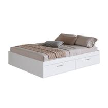 Cama Casal Queen com 4 Portas Basculantes CT1160 200x160cm Branco - Art In Móveis