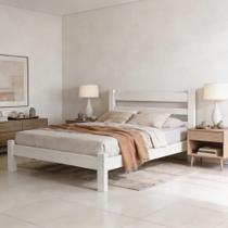 Cama Casal Queen com Colchão Madeira Maciça Robusta Repleta