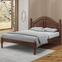 Cama Casal Queen De Madeira Maciça Provençal Para Colchão 158x198 Zahav F06 Café - Lyam Decor