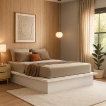 Cama Casal Queen Minimalista Branco Cama Casal Queen Minimalista Branco