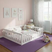 Cama Casal Queen Montessoriana Branco Madeira maciça