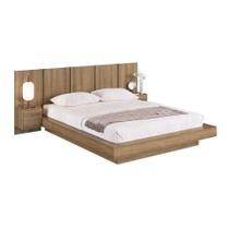 Cama Casal Queen Suspensa Com Cabeceira E Mesas 140/160 Zurique Mel
